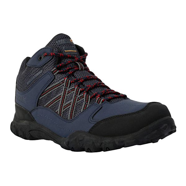 Regatta Edgepoint Mid Vattentäta Vandringskängor för Herr 9.5 UK Marinblått/ Navy/Rio Red 9.5 UK