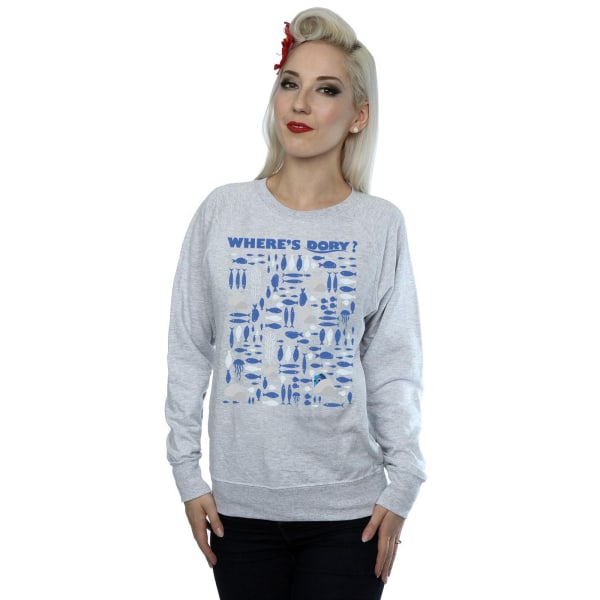 Disney kvinnor/damer Hittar Dory Var är Dory? Tröja XL H Heather Grey XL