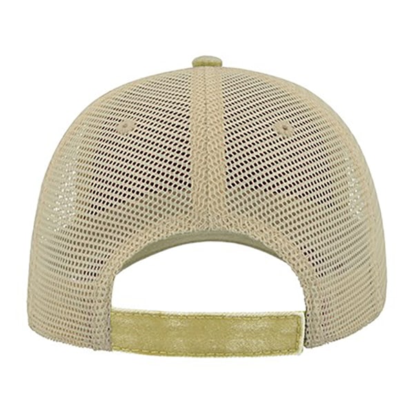 Atlantis Unisex Case Pigment Dyed 6 Panel Trucker Cap One Size Khaki One Size
