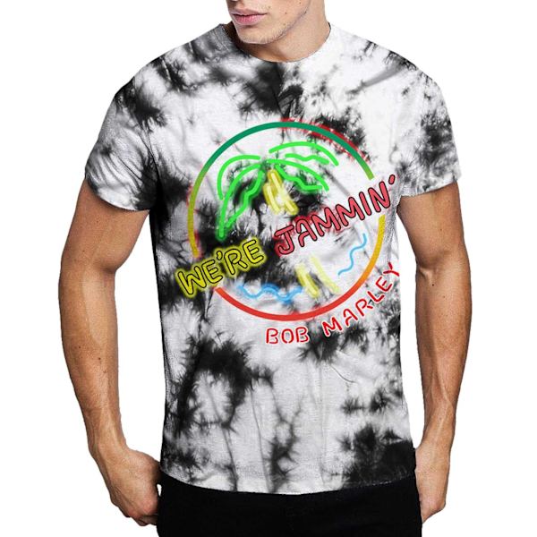 Bob Marley Unisex Neon Sign T-Shirt XXL Vit White XXL