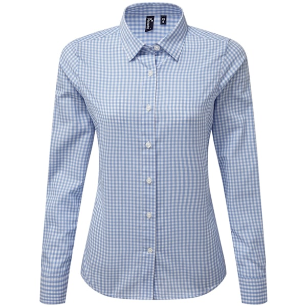 Premier Dam/Kvinna Maxton Rutiga Långärmad Skjorta XS Ljusblå Light Blue/White XS