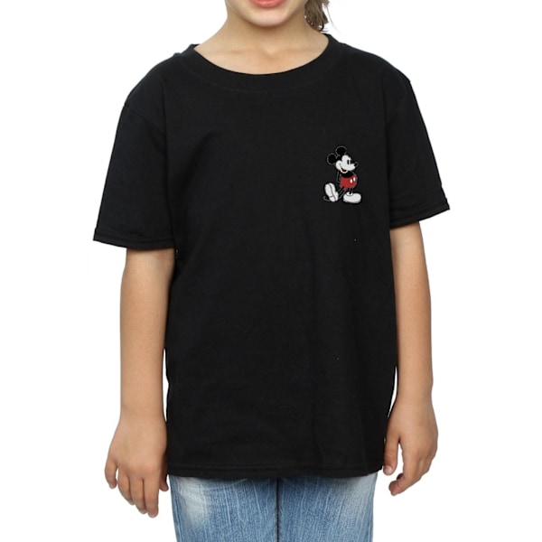 Disney Girls Mickey Mouse Kickin Retro Chest Cotton T-Shirt 9-11 Black 9-11 Years
