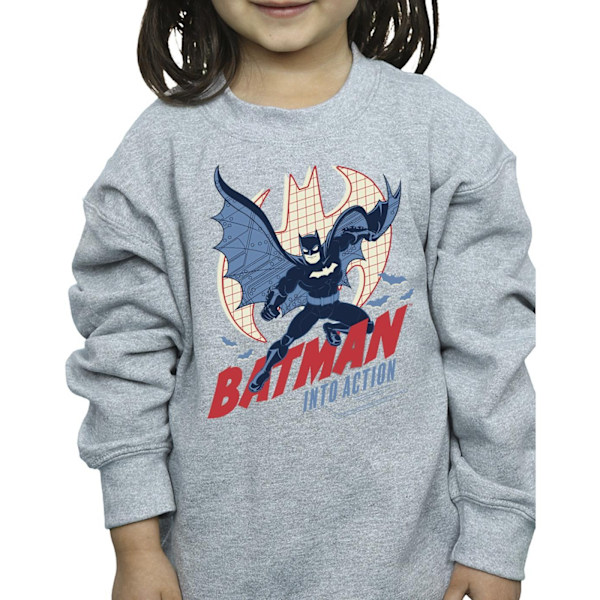 DC Comics Girls Batman Into Action Sweatshirt 12-13 år Sport Sports Grey 12-13 Years