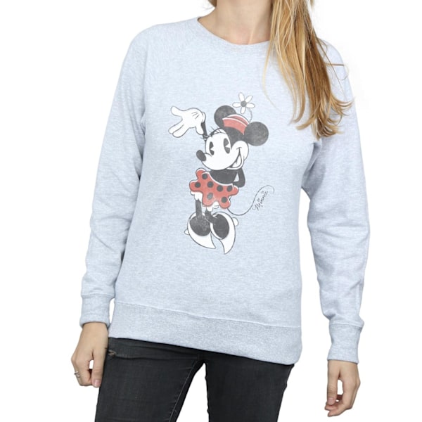 Disney Dam/Kvinnor Minnie Mouse Vinkande Sweatshirt L Heather G Heather Grey L
