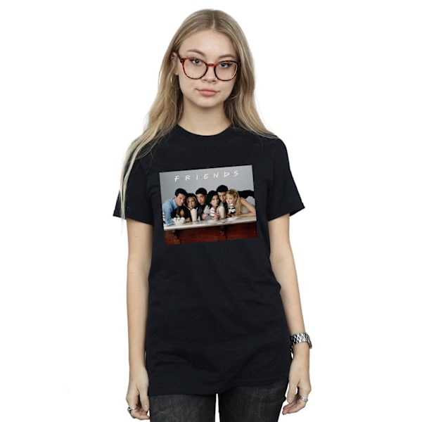 Friends Dam/Damer Gruppfoto Milkshakes Bomull Boyfriend T-shirt Black 3XL