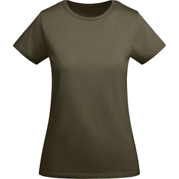 Roly Breda T-shirt med korta ärmar för dam, storlek L, militärgrön Military Green L