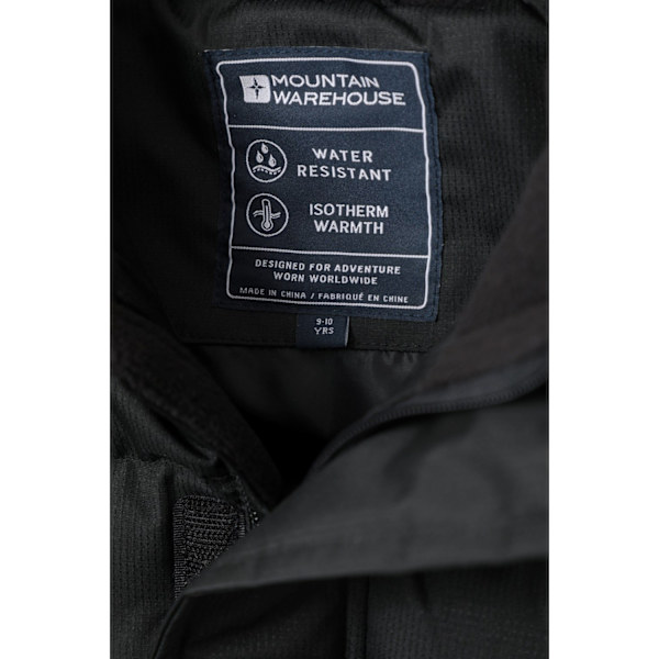 Mountain Warehouse Vattentät Padderad Jacka för Barn/Ungdomar, Lång Black 11-12 Years