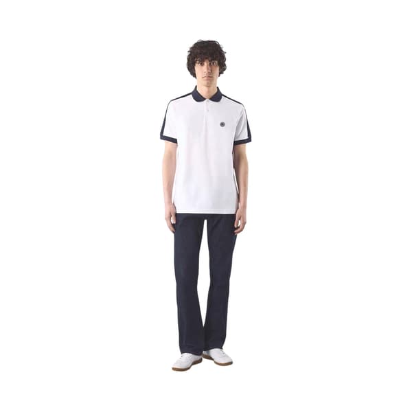Pretty Green Denton pikétröja för män, vanlig passform, S, vit White S