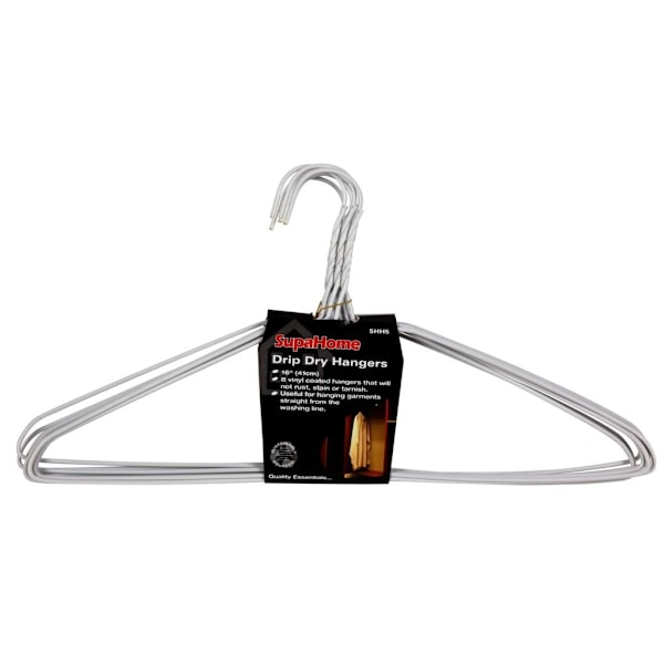 SupaHome Drip Dry Klädhängare (Förpackning om 8) One Size Vit White One Size