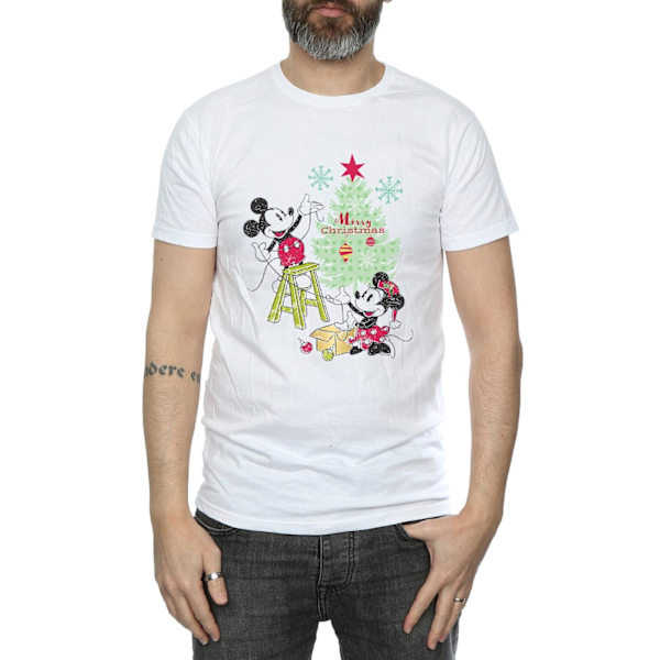 Disney Herr Mickey och Minnie Julgran T-shirt XXL Vit White XXL