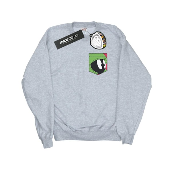 Looney Tunes Dam/Damer Marvin The Martian Ansikte Faux Fick Heather Grey L