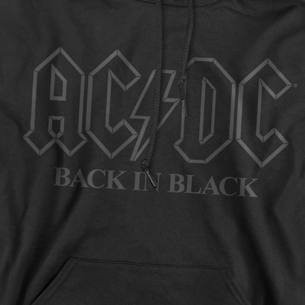 AC/DC Herr Back In Black Outline Hoodie M Svart Black M