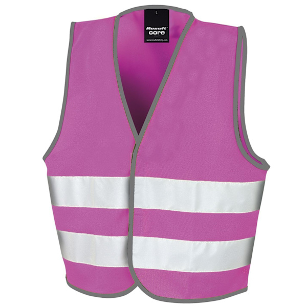 Result Core Kids Unisex Hi-Vis Säkerhetsväst 7-9 År Rosa Pink 7-9 Years