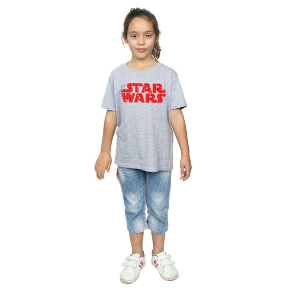 Star Wars flickor jul logotyp bomull T-shirt 5-6 år sport Sports Grey 5-6 Years