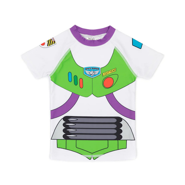 Buzz Lightyear Pojks Rymddräkt Badkläder Set 4-5 År Vit/Grön/Lila White/Green/Purple 4-5 Years