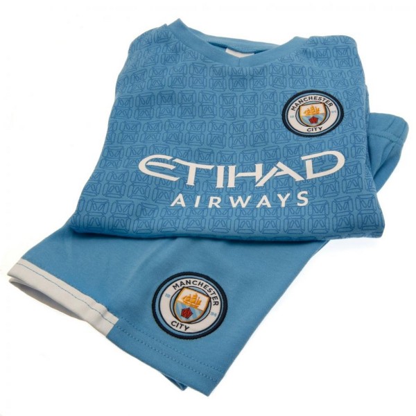 Manchester City FC Baby Crest T-shirt & shorts Set 9-12 månader Sky Blue/White 9-12 Months