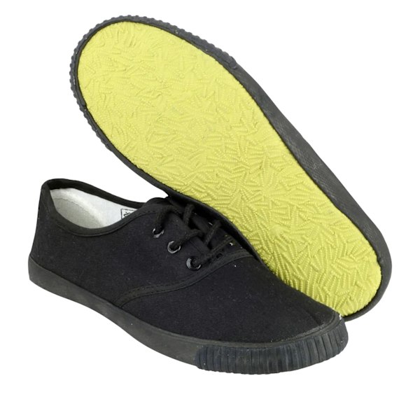 Mirak Mono Black Lace Barn Plimsolls / Pojkar Gym Tränare 1 Black 12 UK Junior