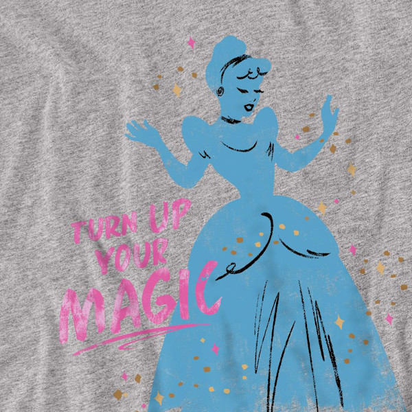 Cinderella Unisex Vuxen Turn Up Your Magic T-Shirt S Sport Heat Sport Heather S