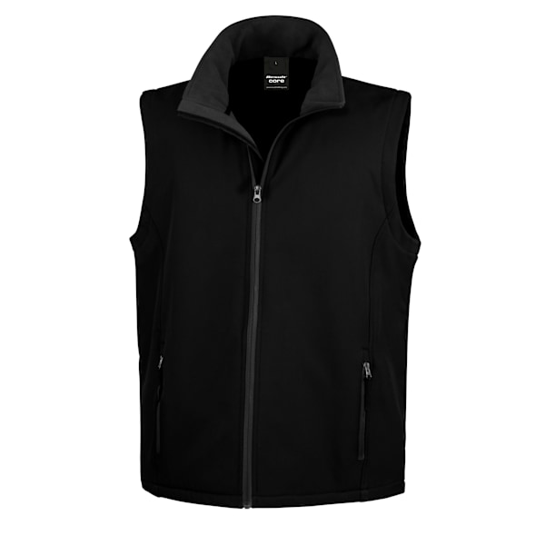 Result Core Printable Softshell Bodywarmer för män 4XL Svart / Svart Black / Black 4XL