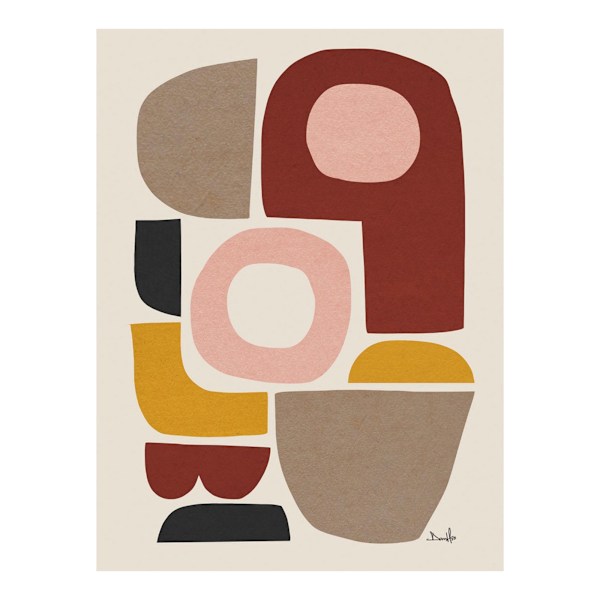 Dan Hobday Walkin´ Print 80cm x 60cm Rosa/Brun/Gul Pink/Brown/Yellow 80cm x 60cm