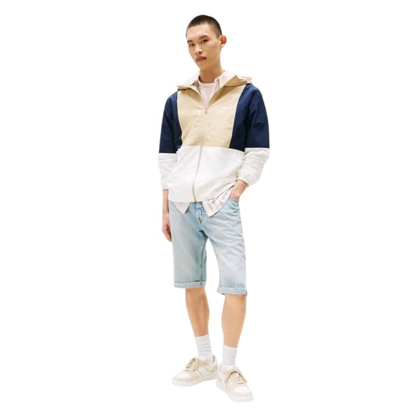Tommy Jeans Herr Chicago Colour Block Vindjacka S Ecru/Beige Ecru/Beige S