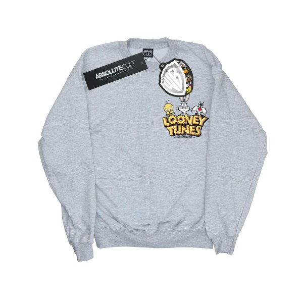 Looney Tunes Boys Group Faux Pocket Sweatshirt 7-8 år Sport Sports Grey 7-8 Years