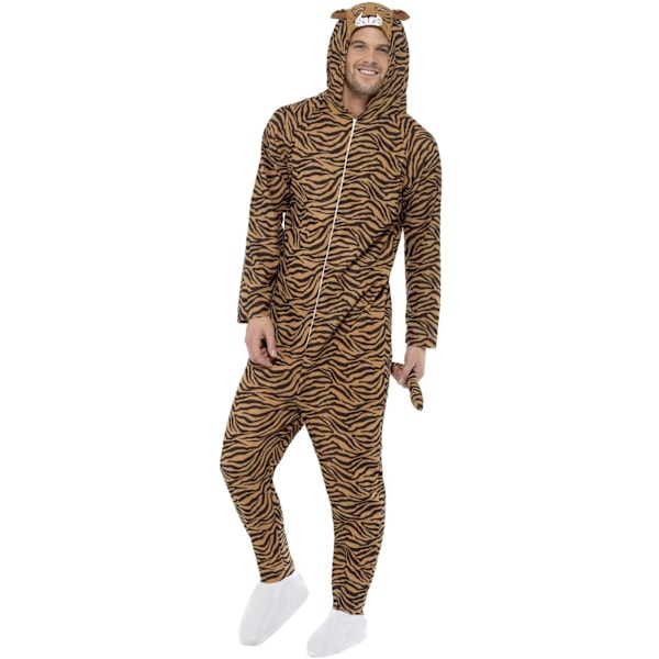 Smiffys Unisex Tigerdräkt Jumpsuit Stor Brun Brown L