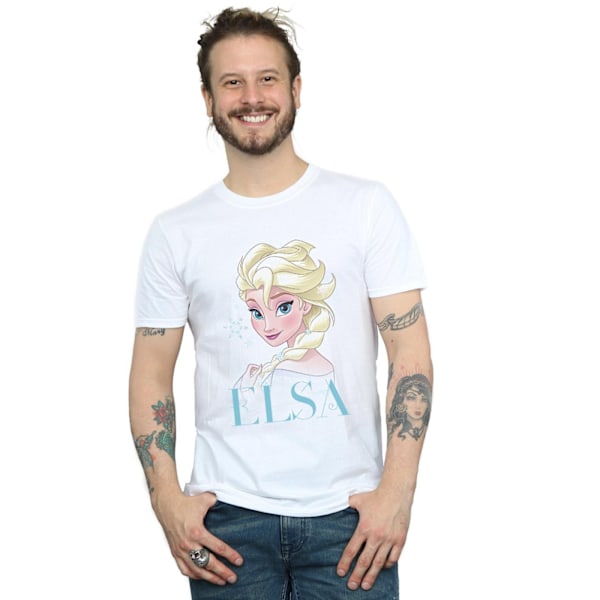 Disney Herr Frozen Elsa Snöflinga Porträtt T-shirt S Vit White S