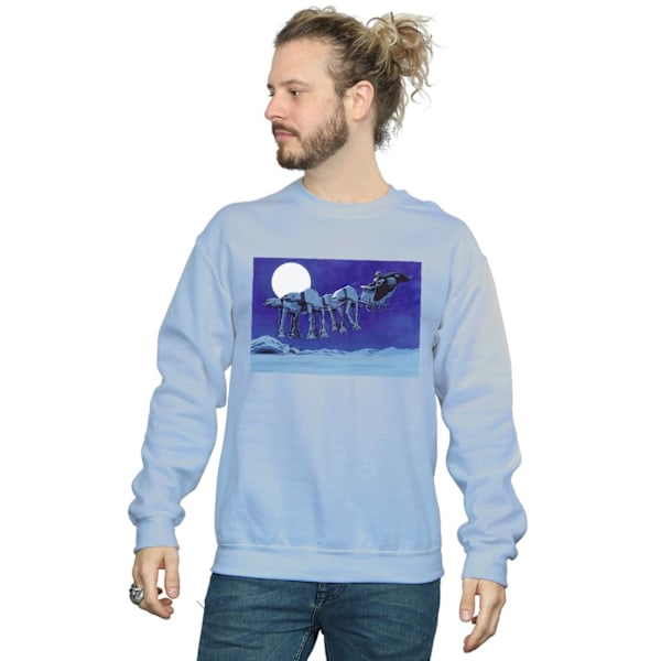 Star Wars Herr Jul AT-AT Släde Sweatshirt L Himmelsblå Sky Blue L