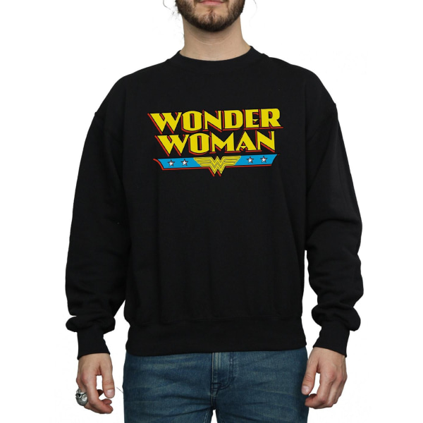 DC Comics Herr Wonder Woman Text Logo Sweatshirt S Svart Black S
