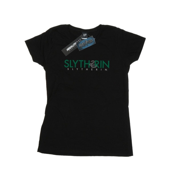 Harry Potter Dam/Kvinnor Slytherin Text Bomull T-shirt XL Svart Black XL