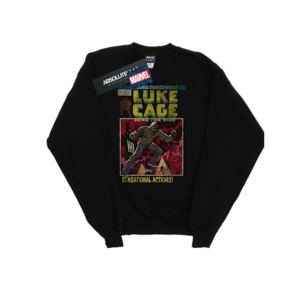 Marvel Dam/Kvinnor Luke Cage Distressed Yourself Sweatshirt X Black XL