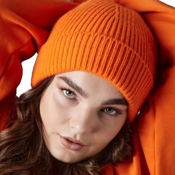 Beechfield Engineered Knit Ribbed Beanie One Size Orange Orange One Size