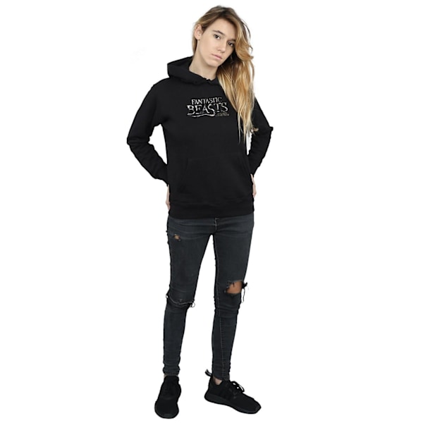 Fantastic Beasts Dam/Damer Text Logo Hoodie L Svart Black L