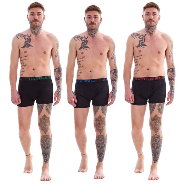 Harte & Soul Herr Plain Bambu Boxerkalsonger (12-pack) L Svart Black L
