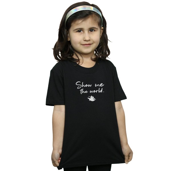 Disney Girls Aladdin Show Me The World T-shirt i bomull 12-13 Ja Black 12-13 Years