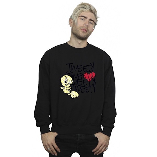 Looney Tunes Tweety Love Heart Sweatshirt för män 5XL Svart Black 5XL