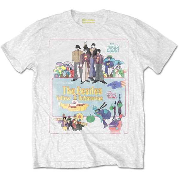 The Beatles Unisex Vuxen T-shirt med Affisch från Filmen Yellow Submarine White XXL