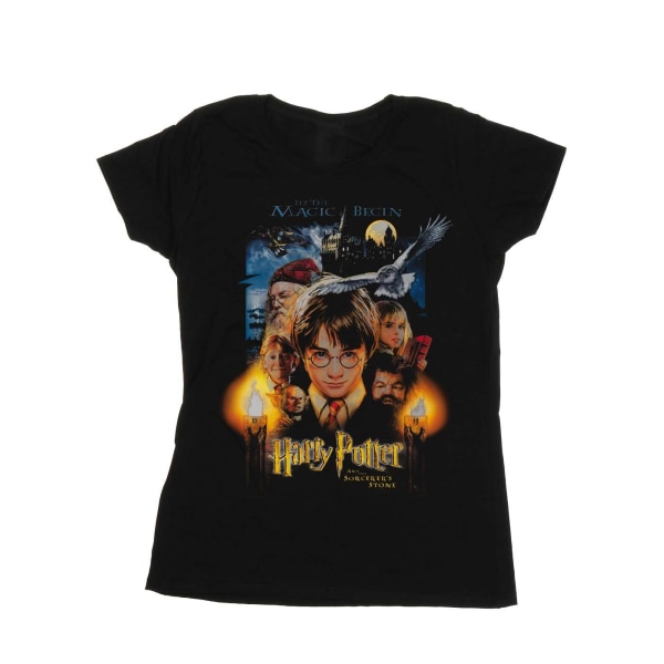 Harry Potter Dam/Kvinnor De Vises Sten Poster Bomull T-shirt Black S