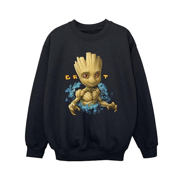 Guardians Of The Galaxy Boys Groot Flowers Sweatshirt 7-8 år Black 7-8 Years
