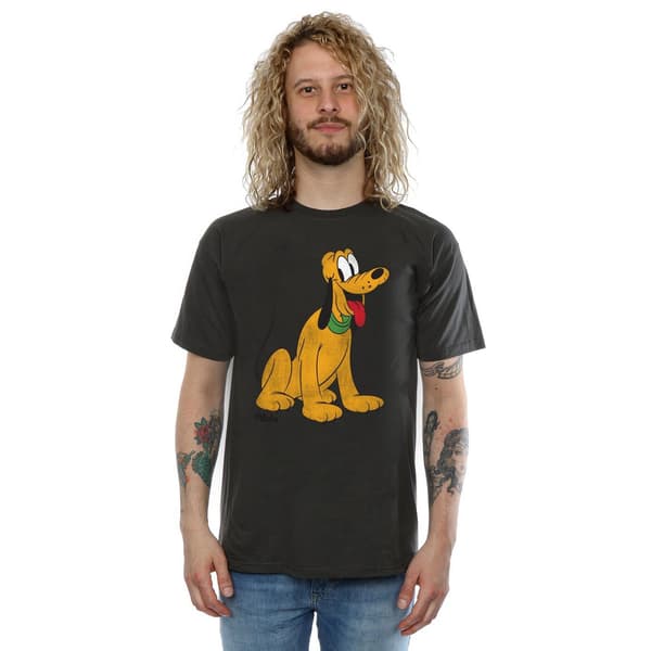 Disney Herr Klassisk Pluto T-shirt i bomull M Ljus Grafit Light Graphite M