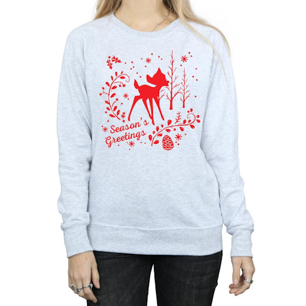 Disney Dam/Damer Bambi Julhälsningar Sweatshirt M Sports Grey Sports Grey M