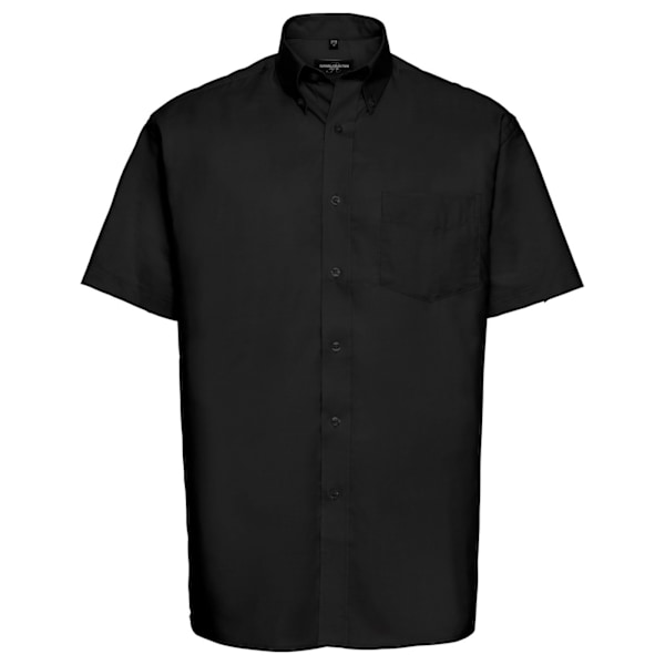 Russell Collection Herr Oxford Easy-Care Kortärmad Skjorta 17 Black 17in