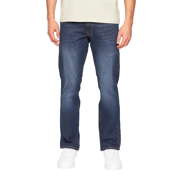 Crosshatch herr Cadman raka jeans 40R mörk tvätt Dark Wash 40R
