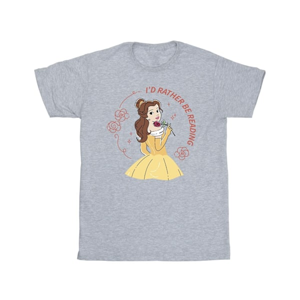 Disney Herrar Skönheten och Odjuret Jag Skulle Hellre Läsa T-shirt Sports Grey 5XL