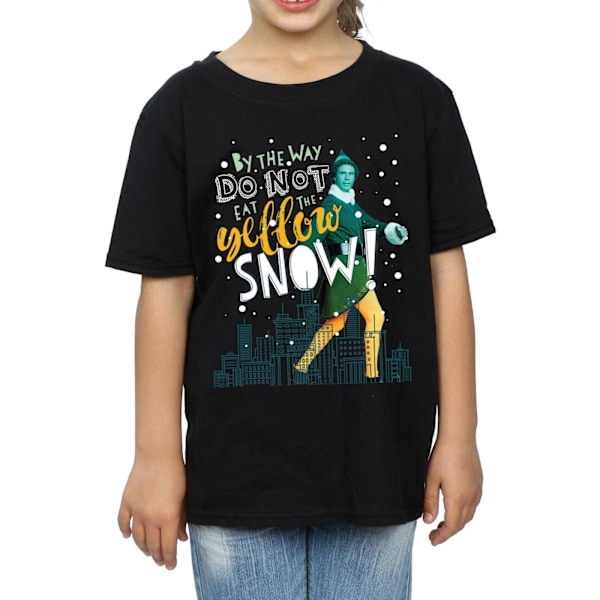 Elf Girls Yellow Snow Bomull T-shirt 9-11 år Svart Black 9-11 Years