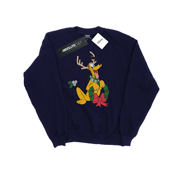 Disney Dam/Damer Pluto Jul Ren Sweatshirt L Marinblå Navy Blue L