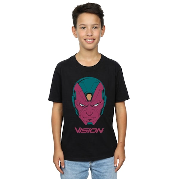 Marvel Boys Avengers Vision Head T-Shirt 12-13 år Svart Black 12-13 Years