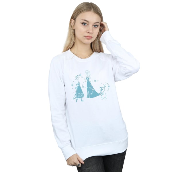 Disney Dam/Kvinnor Frozen Magic Snöflingor Sweatshirt XL Vit White XL