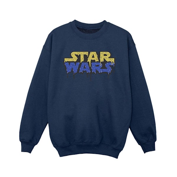 Star Wars Boys Logo Jelly Sweatshirt 7-8 år Marinblå Navy Blue 7-8 Years